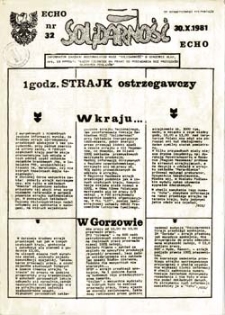 Echo Solidarność: informator Zarządu Regionalnego NSZZ "Solidarność" w Gorzowie, nr 43 (7.12.81r.)