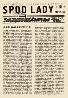 Spod lady: SolidarnośćWPHW Zielona G&oacute;ra, 2 (27.7.81)