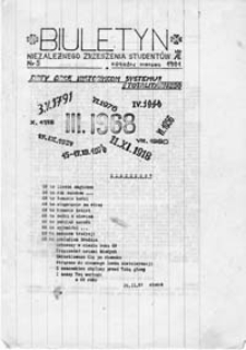 Biuletyn Niezależnego Zrzeszenia Student&oacute;w (Akademia Ekonomiczna, Krak&oacute;w), nr 10 (październik 1981)