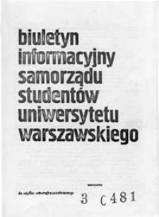 Biuletyn Informacyjny Samorządu Student&oacute;w Uniwersytetu Warszawskiego, br. nr