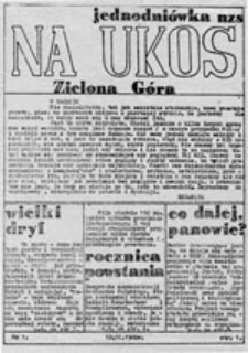 Na ukos: jednodni&oacute;wka NZS, nr 8 (4.06.81)