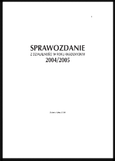 Sprawozdanie z działalności w roku akademickim 2004/2005