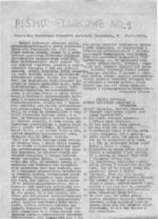 Pismo strajkowe, nr 1 (20.11.1981 r.)