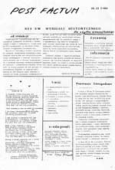 Post factum: NZS U[niwersytetu] W[arszawskiego], nr 7 (14 kwietnia 1981)