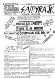 Satyrajk: satyryczna gazeta strajkowa student&oacute;w Wydziału Matematyki, Informatyki i Mechaniki UW, nr 6
