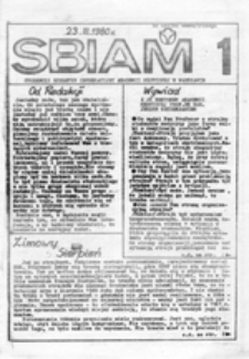 SBIAM (Studencki Biuletyn Informacyjny Akademii Medycznej w Warszawie), nr 1 (23 III 1980)