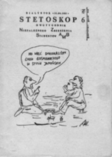 Stetoskop: dwutygodnik Niezależnego Zrzeszenia Studentów AMB, nr 6 (01.04.1981)