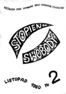 Stopień swobody: niezależne pismo wydawane przez studentów psychologii, nr 2 (listopad 1980)