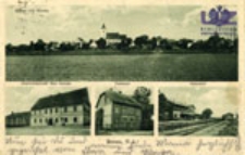 Bieniów / Benau, N.-L.: Gastwirtschaft Max Schulz, Postamt, Rahnhof