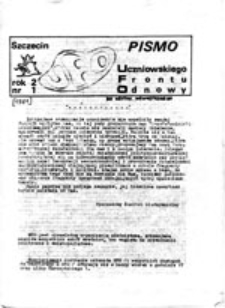 UFO: pismo Uczniowskiego Frontu Odnowy, nr 1 (1981)