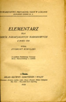 Elementarz dla szkół parafjalnych narodowych z roku 1785
