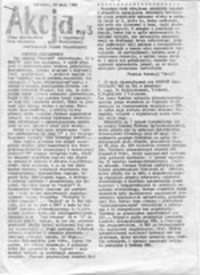 Akcja: pismo Akademickich Grup Działania i Organizacji Młodzieżowych Konfederacji Polski Niepodległej, nr 3 (28 maja 1988)