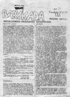 Barykada: pismo R[uchu] O[poru] N[iezależnego] Z[rzeszenia] S[tudentów], nr 10 (23.02.83 r.)