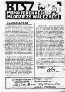 BISZ (Biuletyn Informacyjny Szkół Zawodowych): pismo Federacji Młodzieży Walczącej reg. Gdańsk, nr 9 (8 IX 1985)