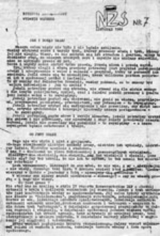 Biuletyn Informacyjny NZS Lublin: wydanie wojenne, nr 7 (listopad 1982)