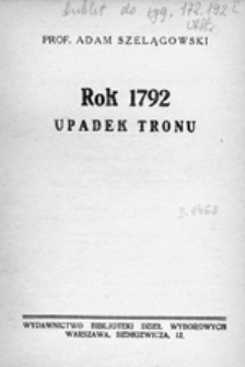 Rok 1792: upadek tronu