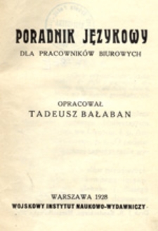 Poradnik językowy dla pracowników biurowych