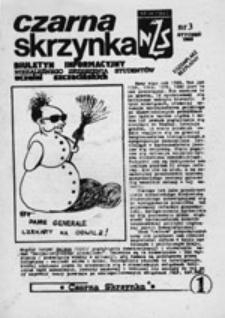Czarna Skrzynka: biuletyn informacyjny Niezależnego Zrzeszenia Student&oacute;w uczelni szczecińskich, nr 7/8 (XI-XII.88)