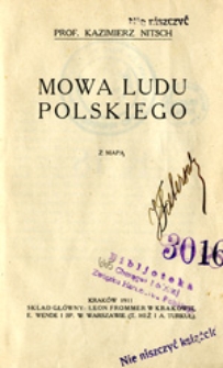 Mowa ludu polskiego: z mapą