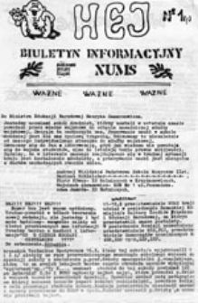 HEJ: biuletyn informacyjny NUMS, nr 5 (2 stycznia 1989)