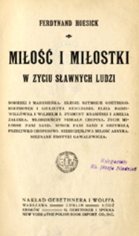Miłość i miłostki w życiu sławnych ludzi