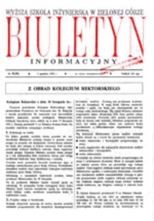 Wyższa Szkoła Inżynierska w Zielonej G&oacute;rze: Biuletyn Informacyjny Rektoratu, nr 2 (1 lutego 1991 r.)