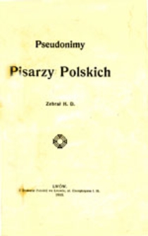 Pseudonimy pisarzy polskich