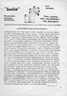 Moszczenicki Informator Solidarności: pismo członków NSZZ "Solidarności" KWK "Moczczenica", nr 11 (6.02.1989 r).
