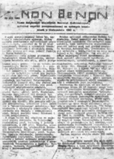 Non benon: pismo dedykowane ministrowi Benonowi Miśkiewiczowi, autorowi czystki przeprowadzonej na wyższych uczelniach w listopadzie 1985 r., nr 1 (22 XII 1985)
