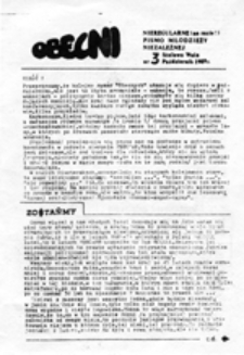 Obecni: pismo Młodych i Wolnych ze Stalowej Woli, nr 2 (maj 1989)
