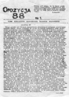 Opozycja 88: pismo niezależnych młodzieżowych środowisk politycznych, nr 1