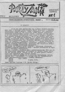 Partyzant: pismo członków i sympatyków NUMS-u (Niezależnej Unii Młodzieży Szkolnej), nr 1 (wrzesień 1989)