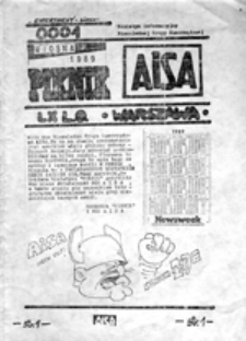 PIKNIK: biuletyn informacyjny Niezależnej Grupy Samorządowej AISA, kwiecień - maj 1989