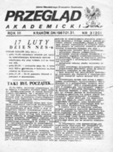 Przegląd Akademicki: pismo Niezależnego Zrzeszenia Studentów, nr 1 (1986.01.05)