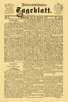 Niederschlesisches Tageblatt, no 10 (Donnerstag, den 13. Januar 1887)