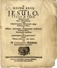 Regum regi, recens nato Jesulo, Stylo & Voce ...