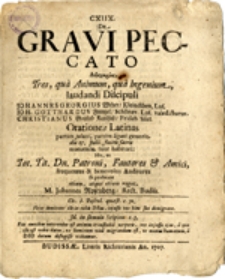 De Gravi Peccato ....