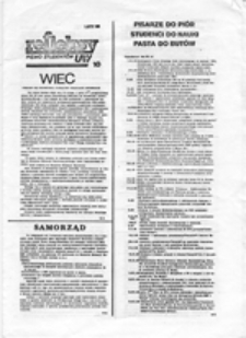 Refleksy: pismo student&oacute;w U[niwersytetu] W[arszawskiego], nr 10 (luty '88)