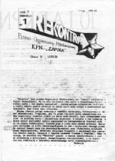 Rekontra: pismo Organizacji Młodzieżowej KPN "Zapora", nr 1 (1989.10.01)