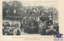 750 jähriges Weinbaujubiläum Grünberg i. Schl., 14. October 1900: Festwagen der Schützengilde