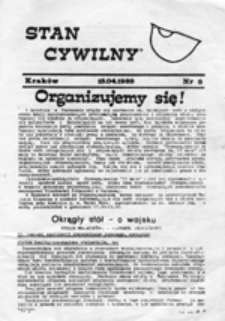Stan Cywilny: Pismo Garnizonu Krakowskiego Ruchu "Wolność i Pokój", nr 8 (13.04.1989)
