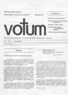 Votum: miesięcznik Stowarzyszenia Katolickiej Młodzieży Akademickiej, nr 1 (marzec 1989)