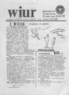WIUR: Wewnętrzny Informator Uczelni Rolniczej, nr 2 (Warszawa 7.03.1989)