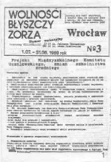 Wolności Błyszczy Zorza: numer wakacyjny, nr 3 (1.07 - 31.08.1989 r.)