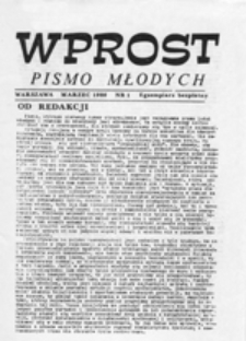 Wprost: pismo młodych, nr 1 (marzec 1986)
