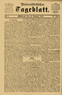 Niederschlesisches Tageblatt, no 7 (Mittwoch, den 10. Januar 1883)