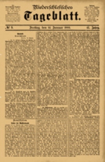 Niederschlesisches Tageblatt, no 9 (Freitag, den 12. Januar 1883)
