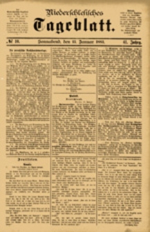 Niederschlesisches Tageblatt, no 10 (Sonnabend, den 13. Januar 1883)