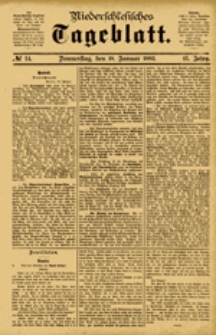 Niederschlesisches Tageblatt, no 14 (Donnerstag, den 18. Januar 1883)