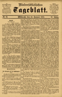 Niederschlesisches Tageblatt, no 19 (Mittwoch, den 24. Januar 1883)